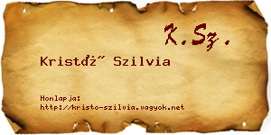 Kristó Szilvia névjegykártya